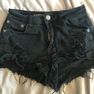 American Eagle black high rise festival shorts